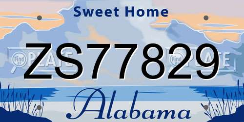 ZS77829 Alabama License Plate