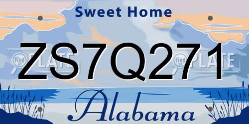 ZS7Q271 Alabama License Plate
