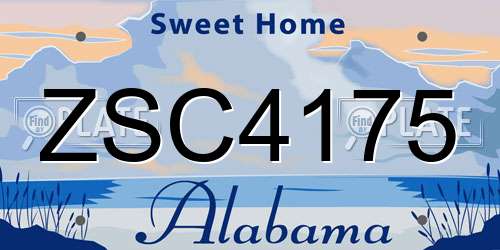 ZSC4175 Alabama License Plate