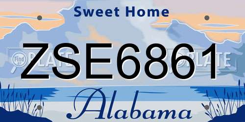 ZSE6861 Alabama License Plate