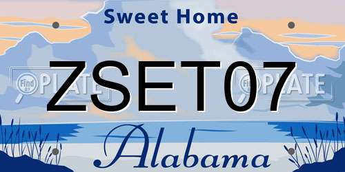 ZSET07 Alabama License Plate