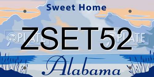 ZSET52 Alabama License Plate