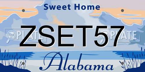 ZSET57 Alabama License Plate
