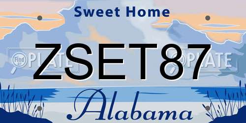 ZSET87 Alabama License Plate