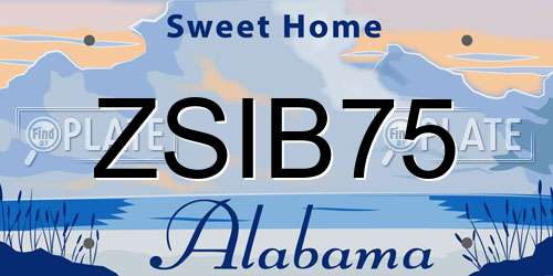 ZSIB75 Alabama License Plate