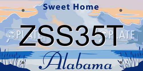 ZSS35T Alabama License Plate