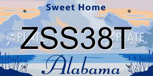ZSS38T Alabama License Plate
