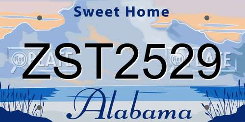 ZST2529 Alabama License Plate