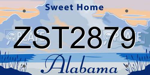 ZST2879 Alabama License Plate