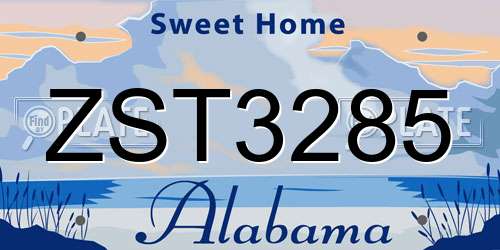 ZST3285 Alabama License Plate