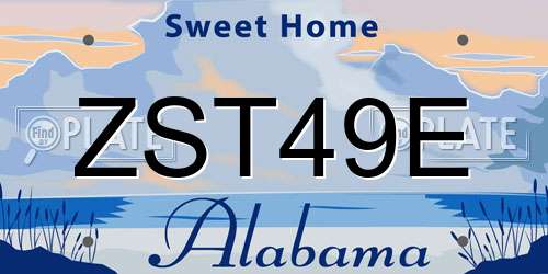 ZST49E Alabama License Plate