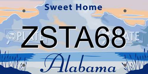ZSTA68 Alabama License Plate