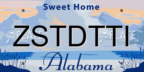 ZSTDTTI Alabama License Plate