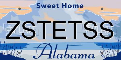 ZSTETSS Alabama License Plate
