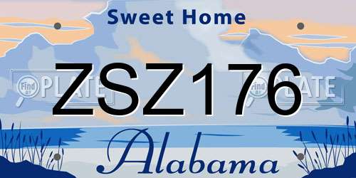 ZSZ176 Alabama License Plate