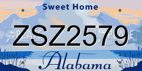 ZSZ2579 Alabama License Plate