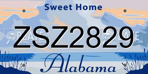 ZSZ2829 Alabama License Plate