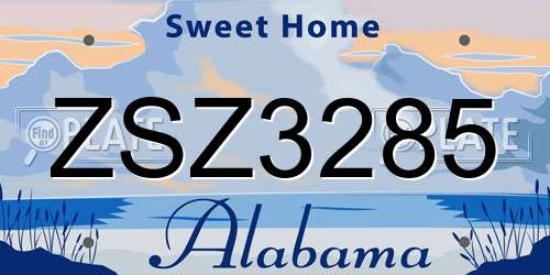 ZSZ3285 Alabama License Plate