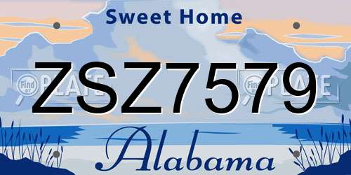 ZSZ7579 Alabama License Plate