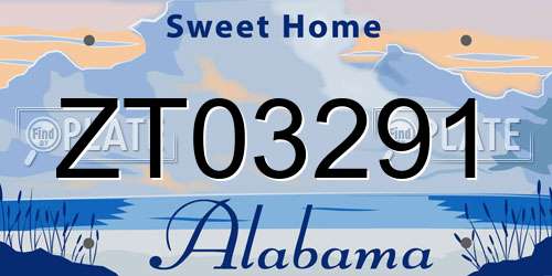 ZT03291 Alabama License Plate