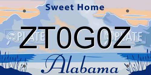 ZT0G0Z Alabama License Plate