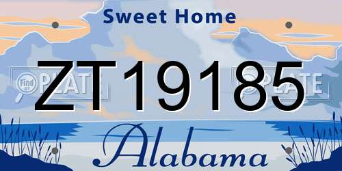 ZT19185 Alabama License Plate