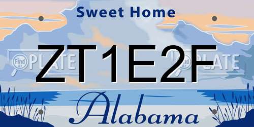 ZT1E2F Alabama License Plate
