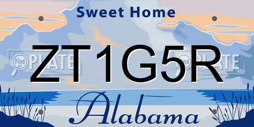 ZT1G5R Alabama License Plate