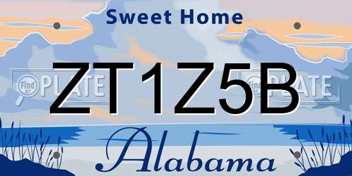 ZT1Z5B Alabama License Plate