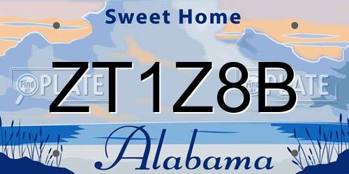 ZT1Z8B Alabama License Plate