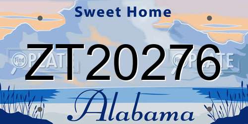 ZT20276 Alabama License Plate