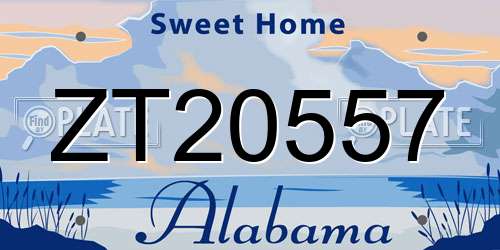 ZT20557 Alabama License Plate
