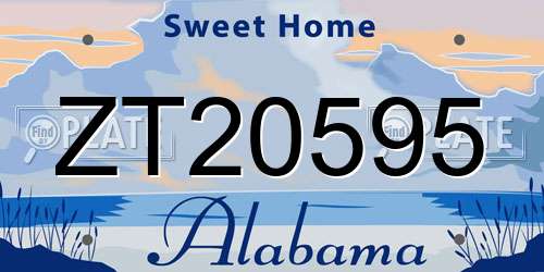 ZT20595 Alabama License Plate