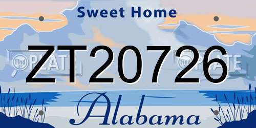 ZT20726 Alabama License Plate