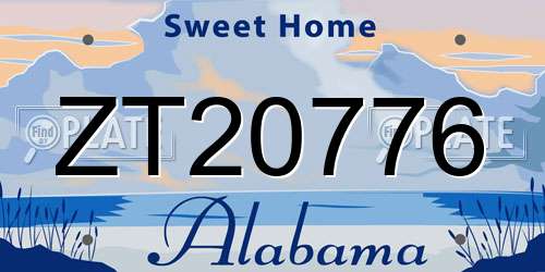 ZT20776 Alabama License Plate