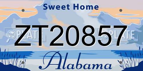 ZT20857 Alabama License Plate