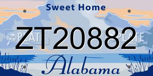 ZT20882 Alabama License Plate
