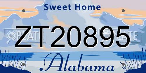 ZT20895 Alabama License Plate