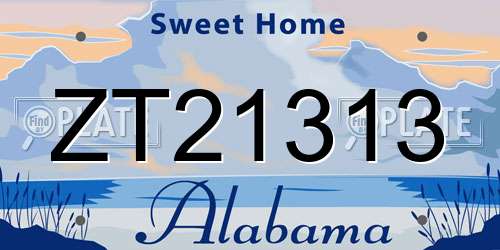 ZT21313 Alabama License Plate