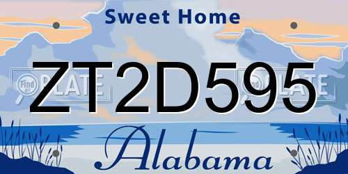 ZT2D595 Alabama License Plate