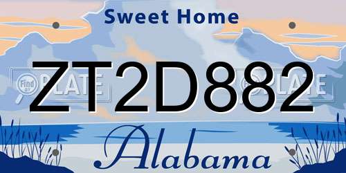 ZT2D882 Alabama License Plate