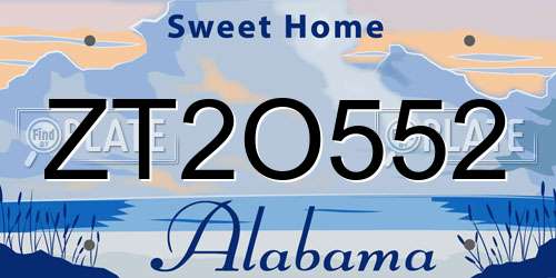 ZT2O552 Alabama License Plate