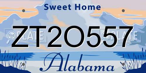 ZT2O557 Alabama License Plate