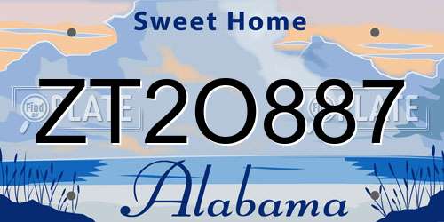 ZT2O887 Alabama License Plate