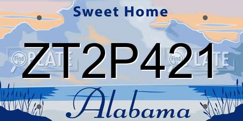 ZT2P421 Alabama License Plate