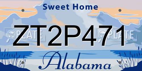 ZT2P471 Alabama License Plate
