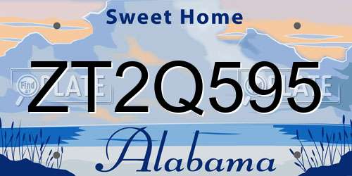 ZT2Q595 Alabama License Plate