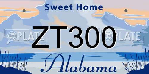 ZT300 Alabama License Plate
