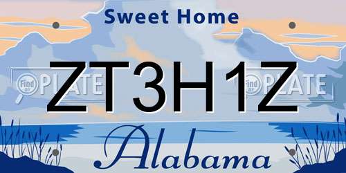 ZT3H1Z Alabama License Plate