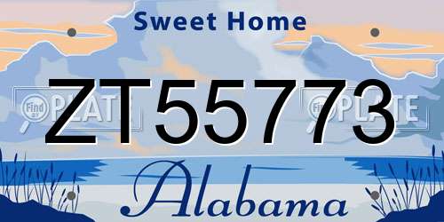 ZT55773 Alabama License Plate